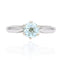 Bague 53 Bague aigue-marine or blanc en solitaire 58 Facettes 22-347
