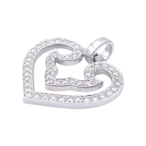 Pendentif Pendentif O.J. Perrin, "Coeur Légende", or blanc, diamants. 58 Facettes 32886
