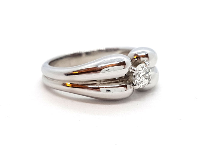 Bague 54 Bague Solitaire Or blanc Diamant 58 Facettes 06328CD