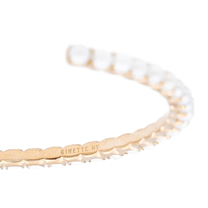 Bracelet Ginette NY Bracelet Jonc Open Pearl Bang Or rose Perle 58 Facettes 2394623CN