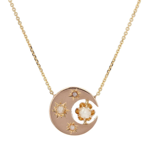 Collier Collier en or et son motif en croissant de lune 58 Facettes 22-367