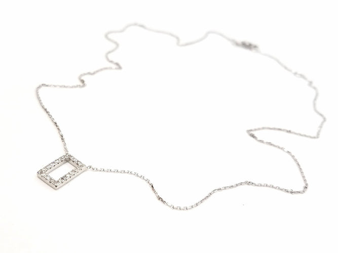 Collier Collier Or blanc Diamant 58 Facettes 579201RV