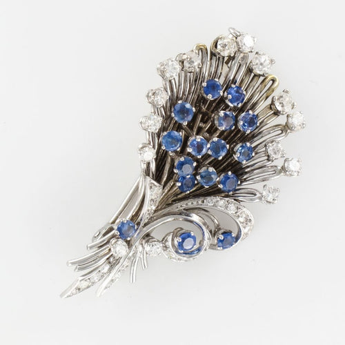 Broche Broche bouquet saphirs diamants 58 Facettes 19-564
