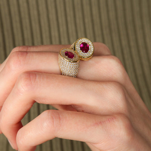 Bague BAGUE "ETREINTE" OR & ZIRCONIUMS 58 Facettes BO/220090