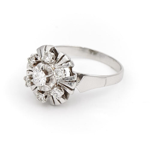 Bague 53 Bague Marguerite Or blanc Diamant 58 Facettes 2058074CN