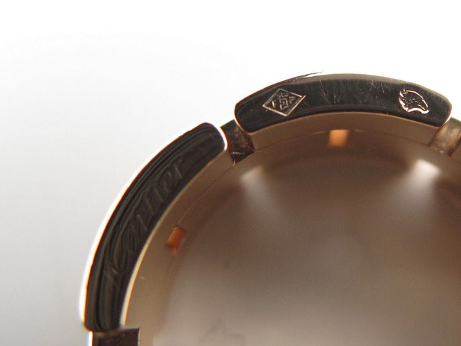 Bague 56 bague CARTIER panthere maillons t56 or jaune 18k & 35 diamants 0.7ct 58 Facettes 253475