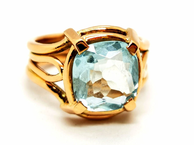 Bague 52 Bague Or jaune Aigue marine 58 Facettes 1649211CN