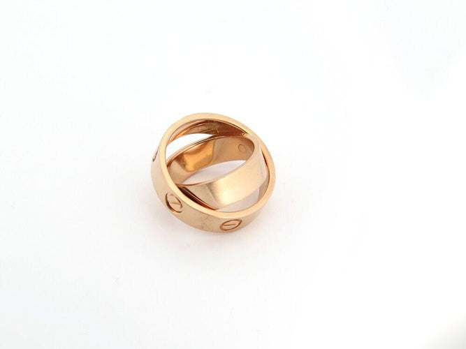 Bague 50 bague CARTIER double love en or rose 18k pendentif 58 Facettes 256980