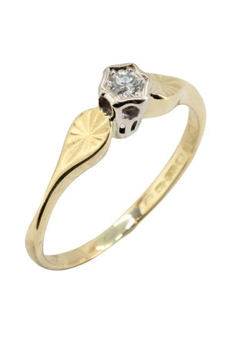 Bague SOLITAIRE DIAMANT ANCIEN 0.05 CARAT 58 Facettes 044331