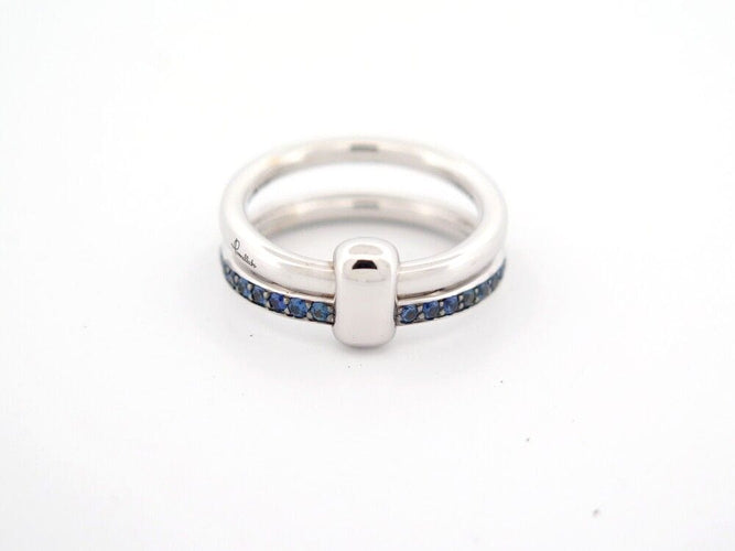 Bague 55 bague POMELLATO together double bague or blanc 18k saphir 58 Facettes 254410