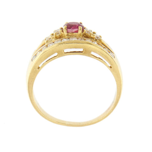 Bague Bague bandeau avec rubis et diamants 58 Facettes 22744