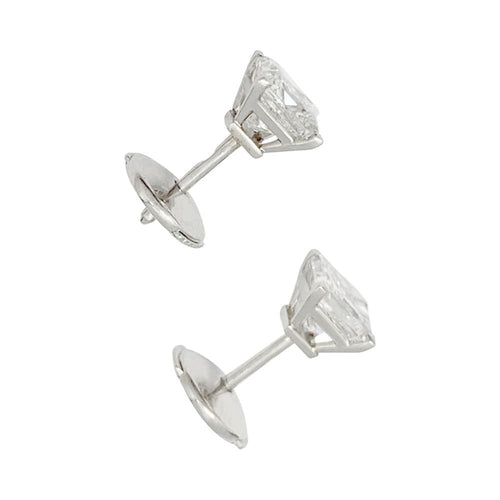 Boucles d'oreilles Boucles d'oreilles platine et diamants princesses. 58 Facettes 31938