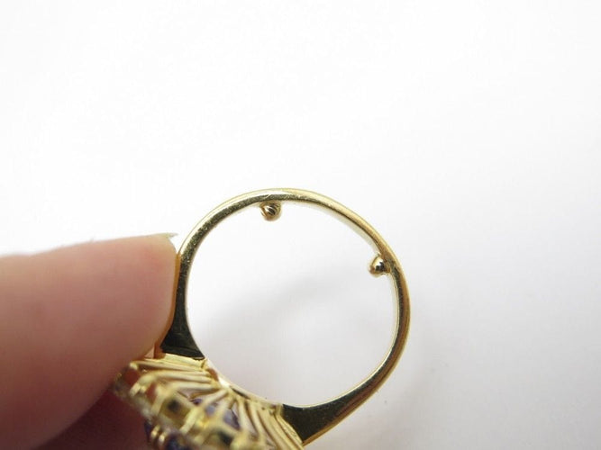 Bague 50 bague marquise taille 48 or jaune 18k sertie saphir 5ct diamants 4ct 58 Facettes 248352