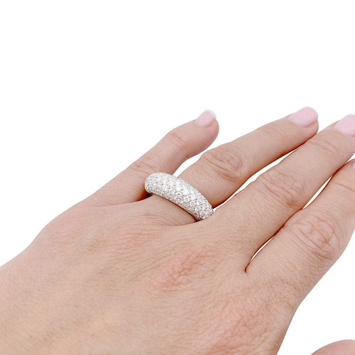 Bague 57 Bague pavage en or blanc, diamants. 58 Facettes 33136