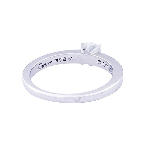 Bague 51 Bague solitaire Cartier "Déclaration" platine, diamant. 58 Facettes 33611
