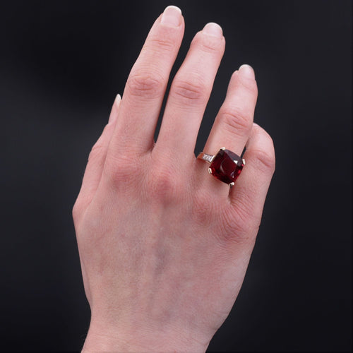 Bague 54 Bague ancienne art déco tourmaline coussin et diamants 58 Facettes 23-067