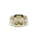 Bague 57 / Jaune et blanc / Or 750 Chevalière Or bicolore 58 Facettes 190305R