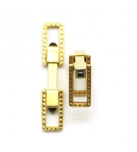 Boutons de manchette Jaune / Or 750‰ Boutons de manchettes Or et saphirs 58 Facettes 230012SP