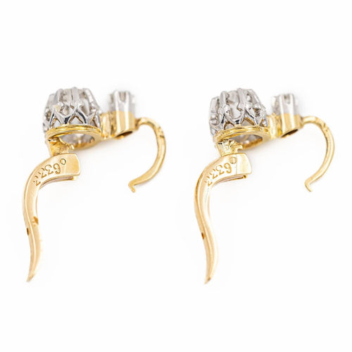 Boucles d'oreilles Boucles d'oreilles Dormeuses Or jaune Diamant 58 Facettes 2140173CN