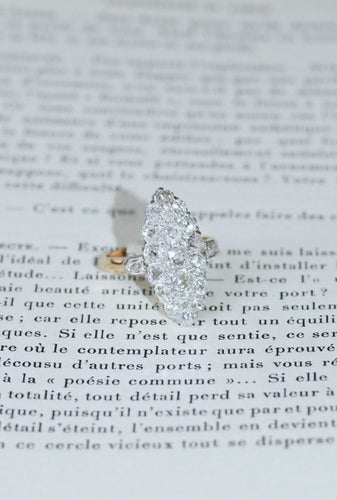 Bague 59 Bague marquise Or rose Platine Diamants 58 Facettes