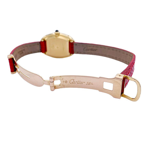 Montre Montre Cartier, "Baignoire", or jaune, cuir. 58 Facettes 32583