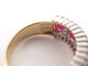 Bague 56 bague en or jaune 18k t56 pavage de 42 diamants 0.63ct & 5 rubis 2.5ct 58 Facettes 251212