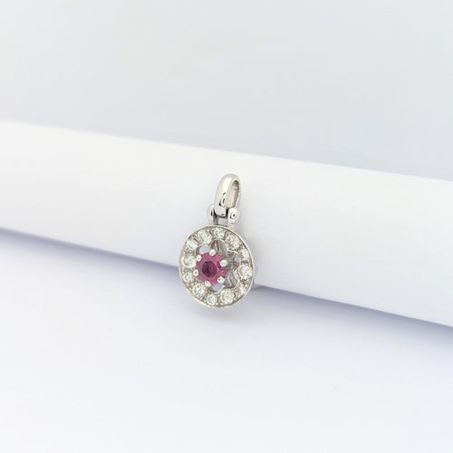 Pendentif Pendentif Or blanc Diamants Rubis 58 Facettes 28846