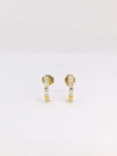 Boucles d'oreilles Demi-créoles Or jaune Diamants 58 Facettes J277