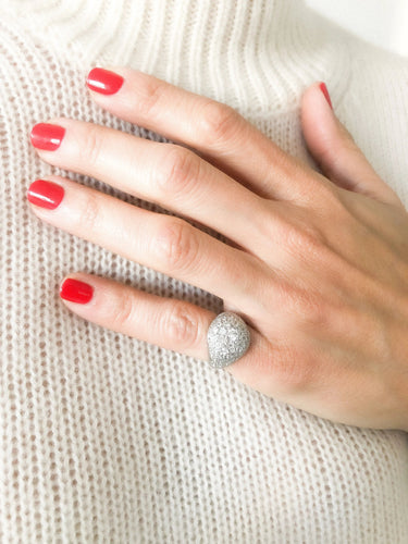 Bague Bague dôme en platine et diamants 58 Facettes