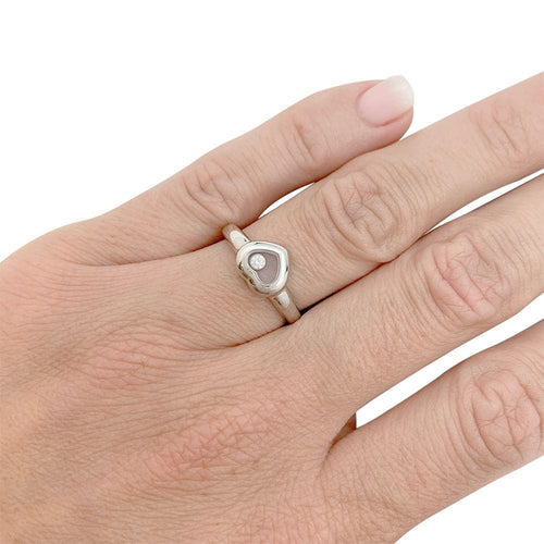 Bague 51 Bague Chopard "Happy Diamonds" en or blanc, diamant. 58 Facettes 31383
