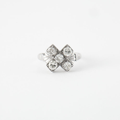 Bague Bague or blanc & diamants 58 Facettes