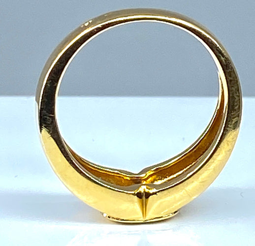 Bague 53 Bague jonc en or jaune 18 carats, saphir et diamants. 58 Facettes AB274