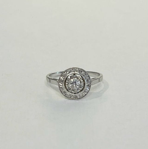 Bague 52 Bague ancienne rosace diamants 58 Facettes