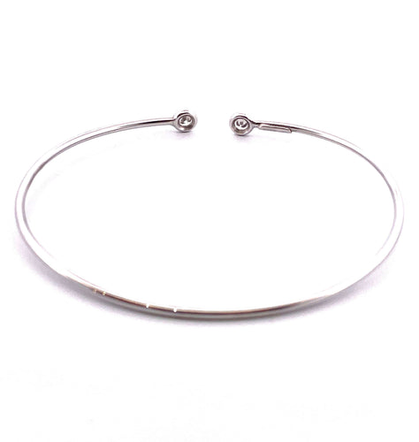 Bracelet Bracelet jonc or blanc diamants 58 Facettes