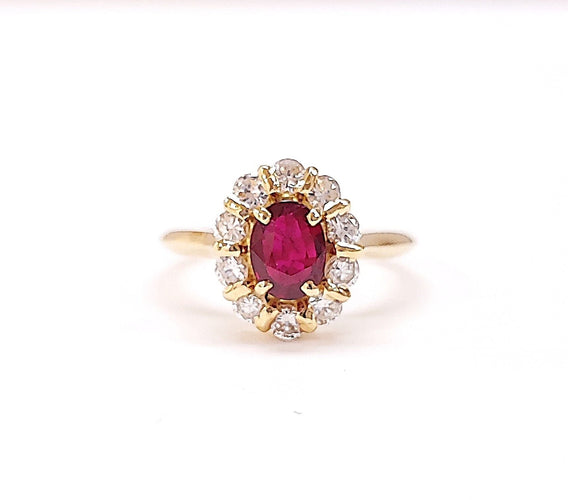 Bague 57 Bague marguerite rubis et diamant 58 Facettes FA-13