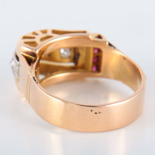 Bague 55 Bague Tank asymétrique 58 Facettes 8391