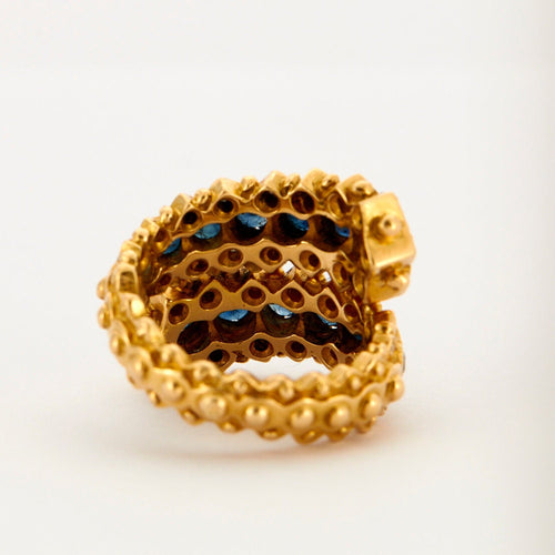 Bague LALAOUNIS  Bague or, saphirs et diamants 58 Facettes