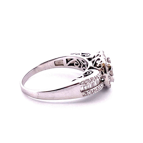 Bague Bague Or blanc Diamants 58 Facettes