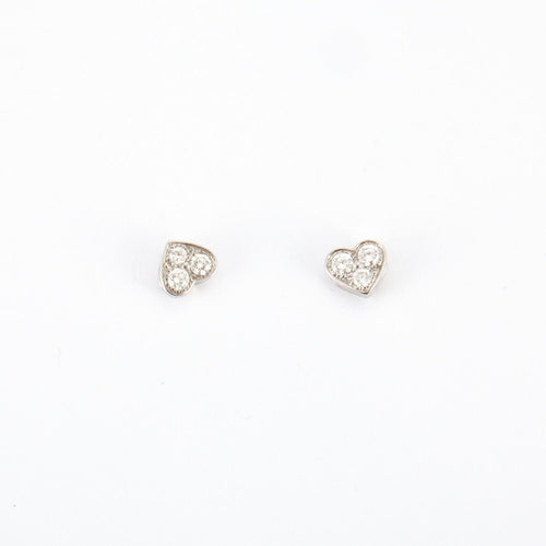 Boucles d'oreilles Boucles d'oreilles Cœur en Or blanc, diamants 58 Facettes