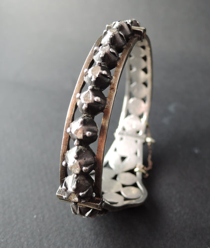 Bracelet Bracelet Argent Diamants Taillés En Rose 58 Facettes 349913