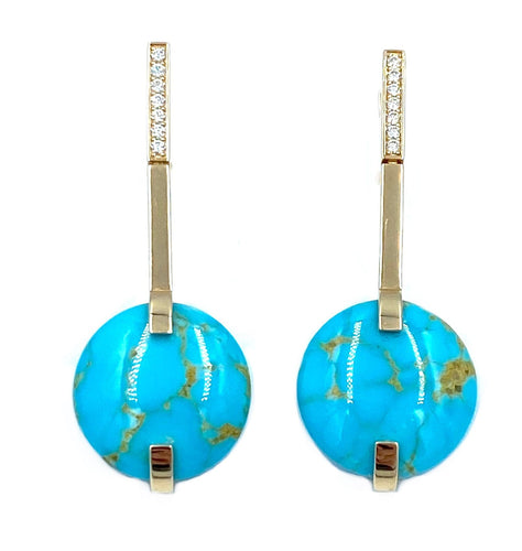 Boucles d'oreilles Roberto Coin. Boucles d’oreilles or et turquoises 58 Facettes