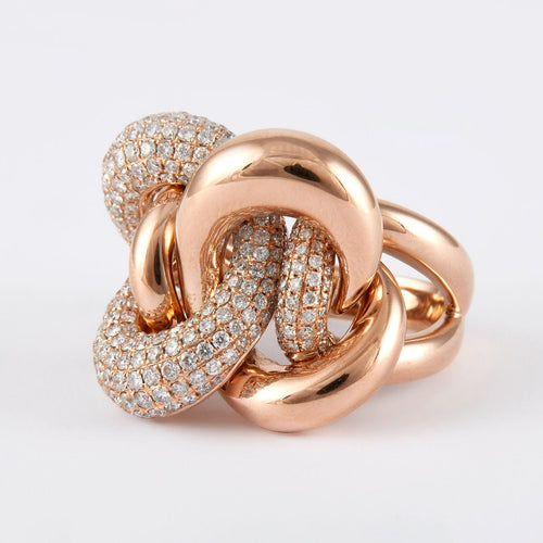 Bague 60 Bague Noeud Diamants Or rose 58 Facettes