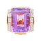 Bague 53 Bague Tank en or rose, améthyste, diamants. 58 Facettes 31369