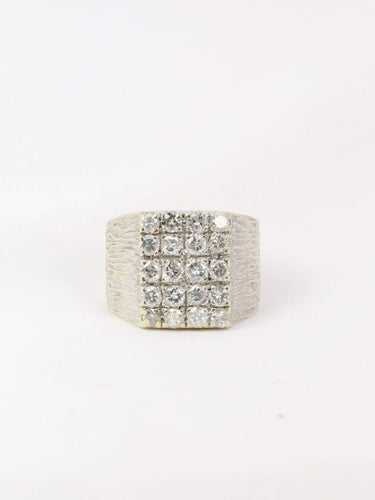 Bague Bague Chevalière vintage pavage diamants 58 Facettes J12