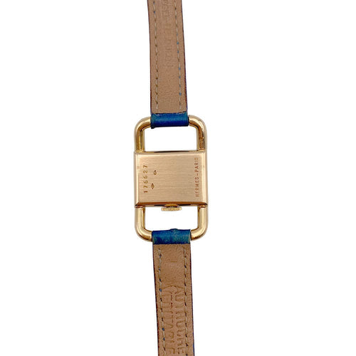 Montre Montre Jaeger Lecoultre & Hermès, "Etrier", or jaune, bracelet cuir. 58 Facettes 32561