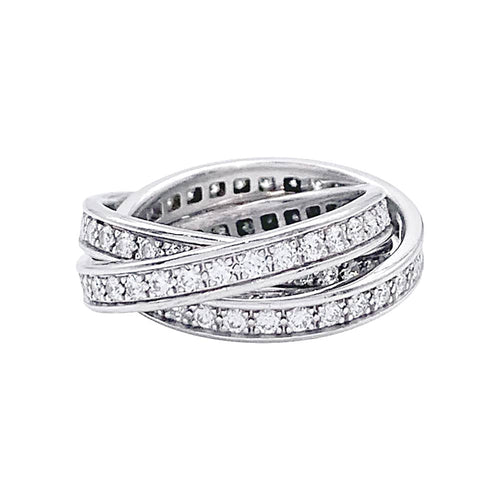 Bague 52 Bague Cartier, "Trinity", en or blanc et diamants. 58 Facettes 32405