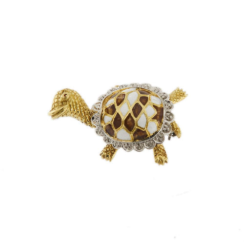 Broche Broche tortue émaillée 58 Facettes 28598