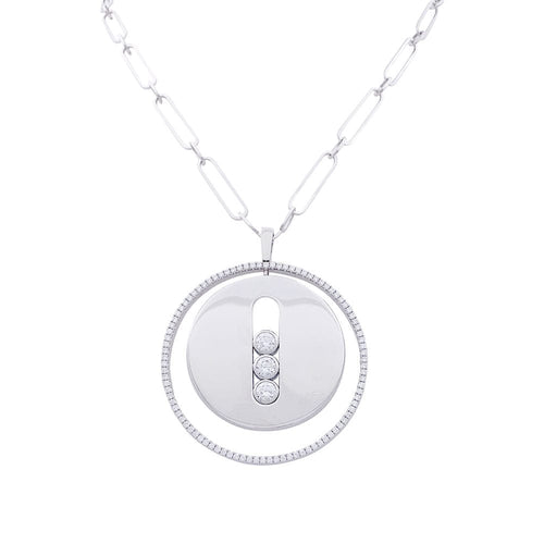 Collier Sautoir Messika, "Move Lucky", diamants et or blanc. 58 Facettes 33236