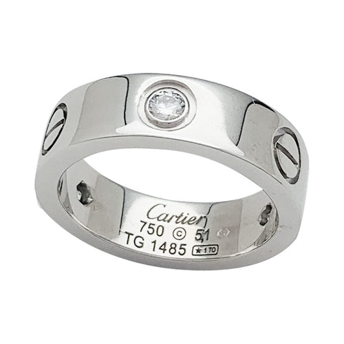 Bague 51 Bague Cartier, "Love", or blanc, diamants. 58 Facettes 31766