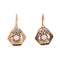 Boucles d'oreilles Dormeuses Art Déco Motif Hexagonal 58 Facettes